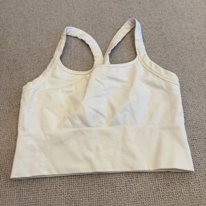 Athleta White Aurora Seamless Crop Rib Strappy Tank